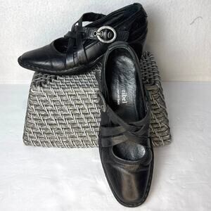 Josef Seibel Marissa Black Leather Mary Jane Heel Pump Shoes Size US 7-7.5